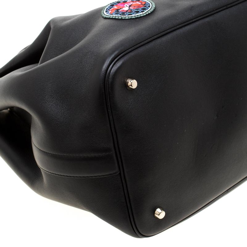 Dior Black Leather Diorific Patch Bucket Bag 6