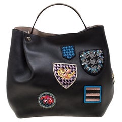 Dior Black Leather Diorific Patch Bucket Bag