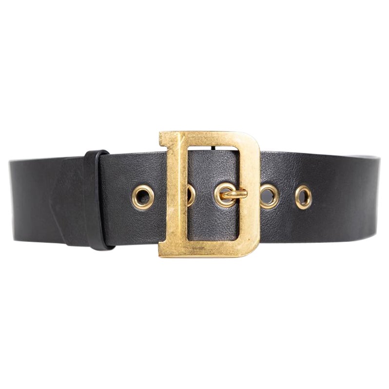 Dior Black Leather Diorquake Belt