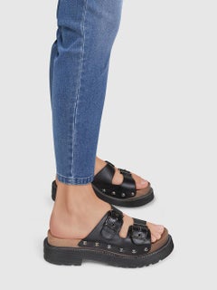 Dior Black Leather Diorquake Sandals Size IT 36