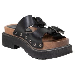 Dior Black Leather Diorquake Sandals Size IT 36