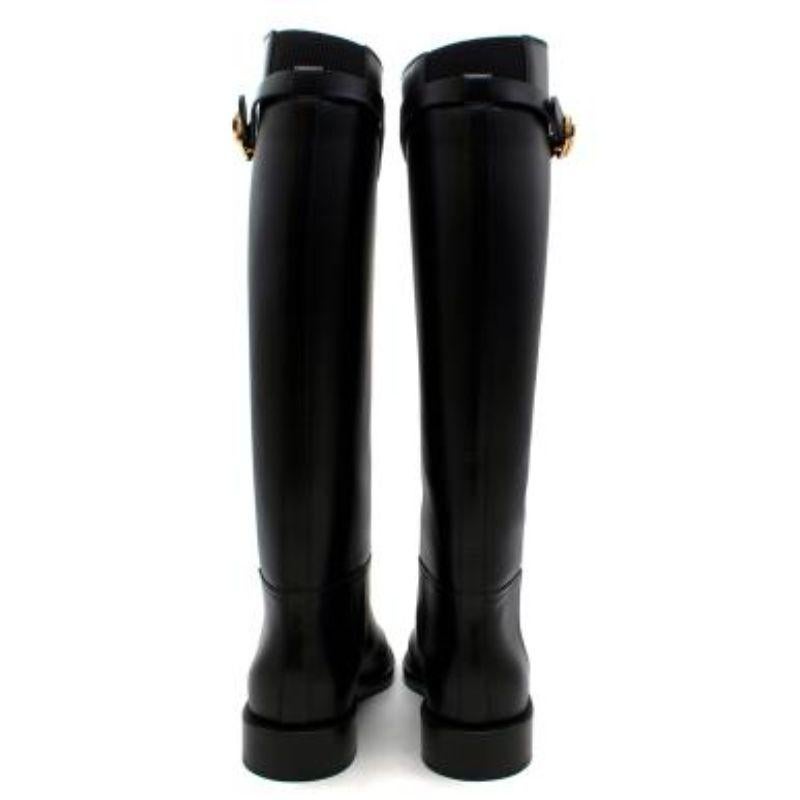 Women's Dior Black Leather Empreinte Knee Boots For Sale