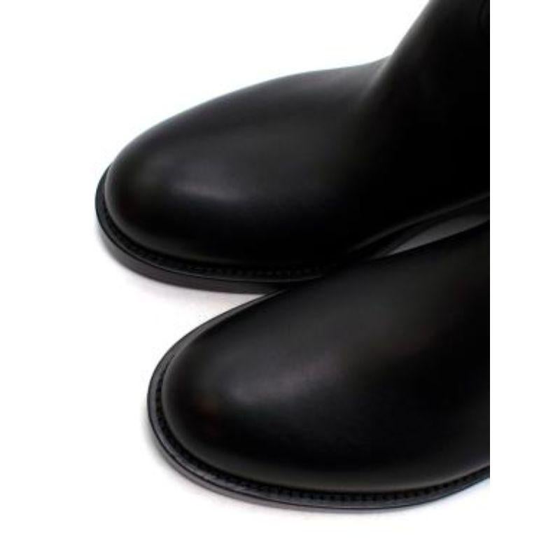 Dior Black Leather Empreinte Knee Boots For Sale 1