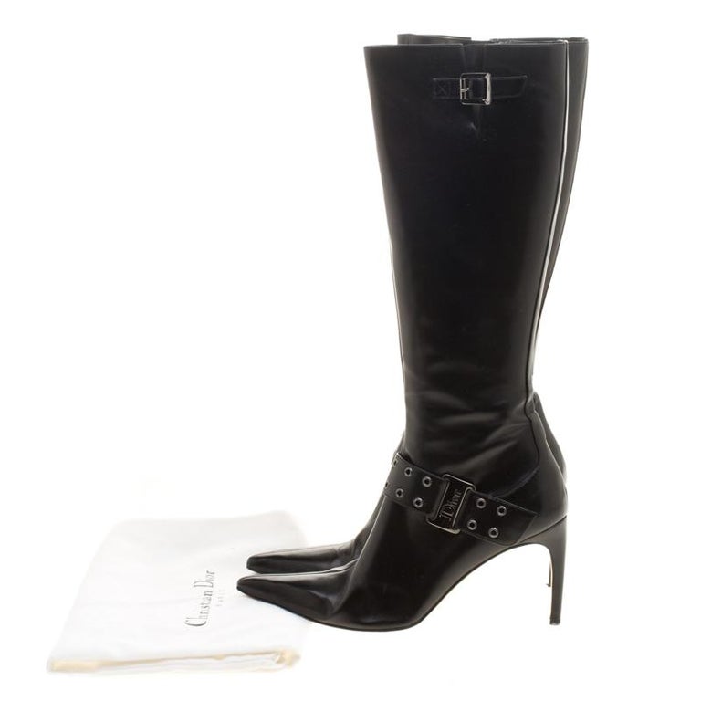 dior black leather boots