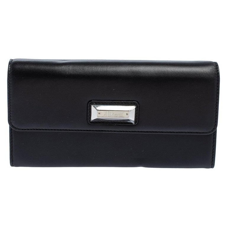 Dior Black Leather Flap Wallet at 1stDibs