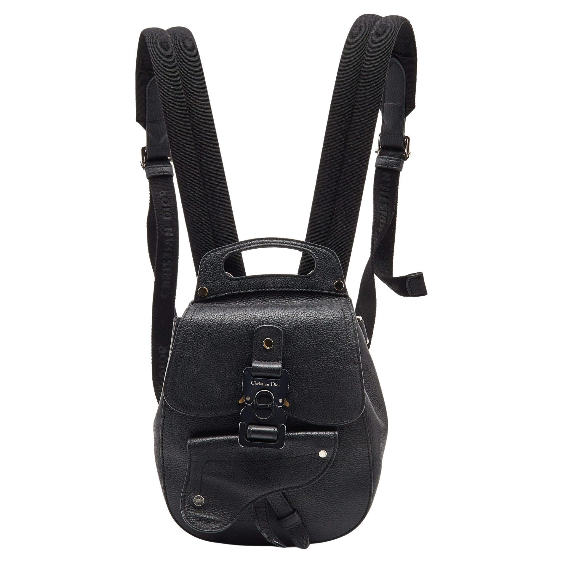 Dior Black Leather Gallop Backpack