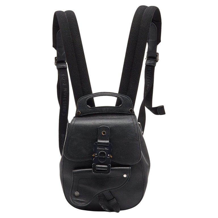 Dior Black Leather Gallop Backpack For Sale at 1stDibs