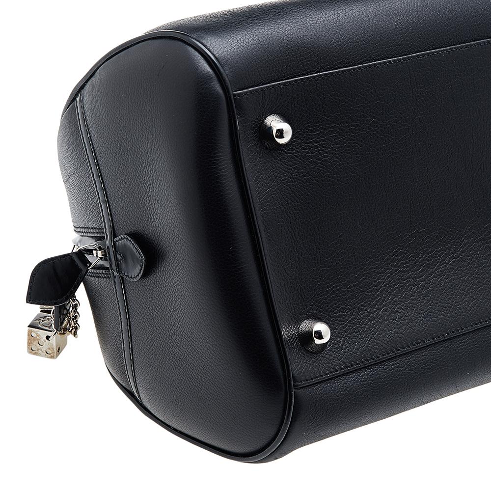 Dior Black Leather Gambler Dice Bowler Bag 4
