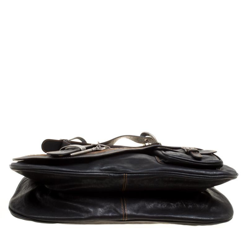Dior Black Leather Gaucho Shoulder Bag 1