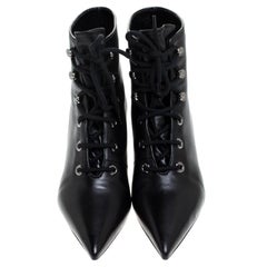 Dior Black Leather I Dior Pointed Toe Boots Size 38.5