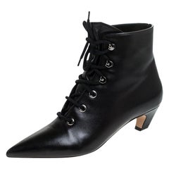 Dior Black Leather I Dior Pointed Toe Boots Size 38.5