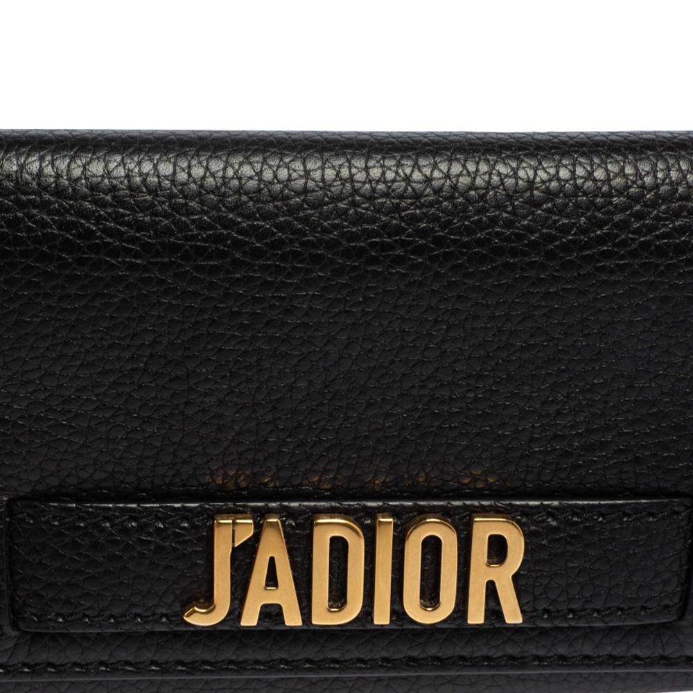 Dior Schwarzes Leder J'Adior Croisiere Portemonnaie an Kette 6
