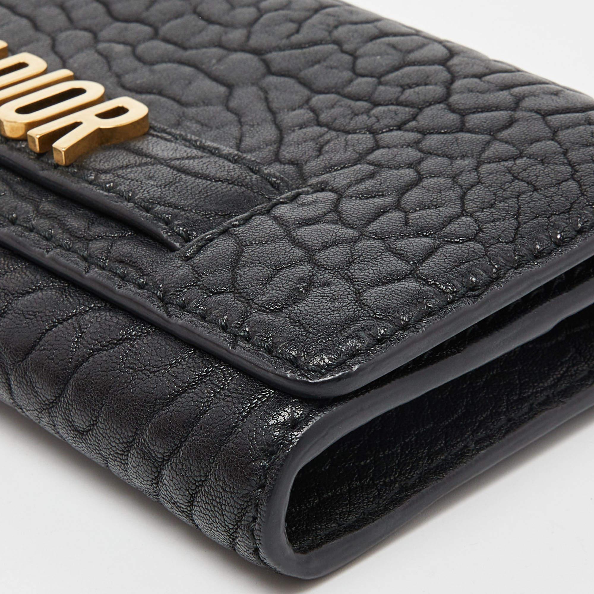 Dior Black Leather J'Adior Croisiere Wallet on Chain 7