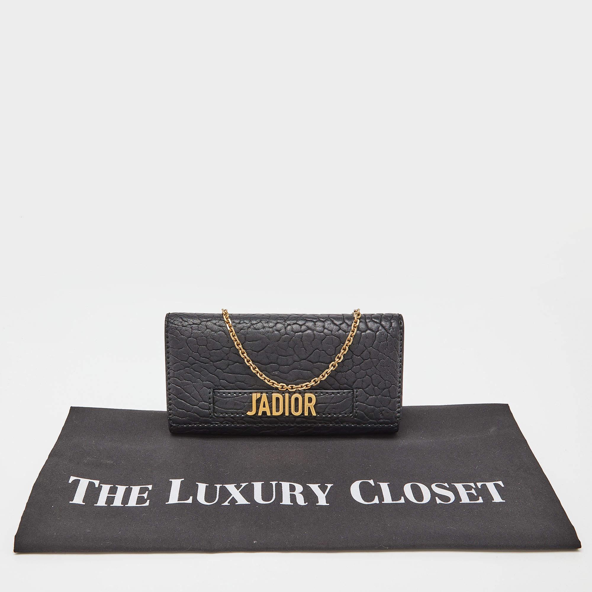 Dior Black Leather J'Adior Croisiere Wallet on Chain 8