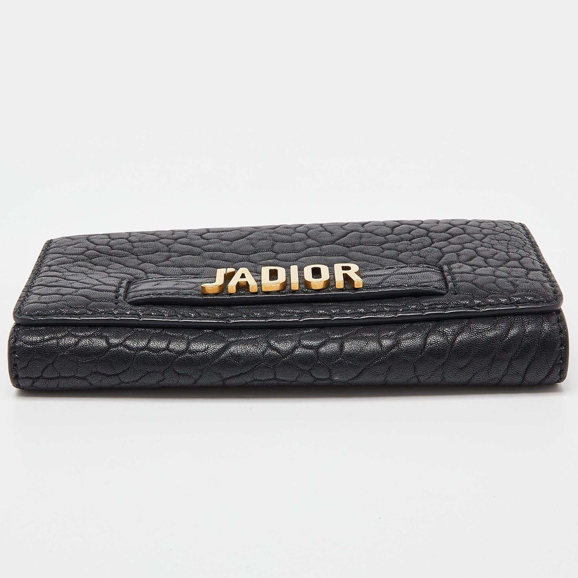 Women's Dior Black Leather J'Adior Croisiere Wallet on Chain