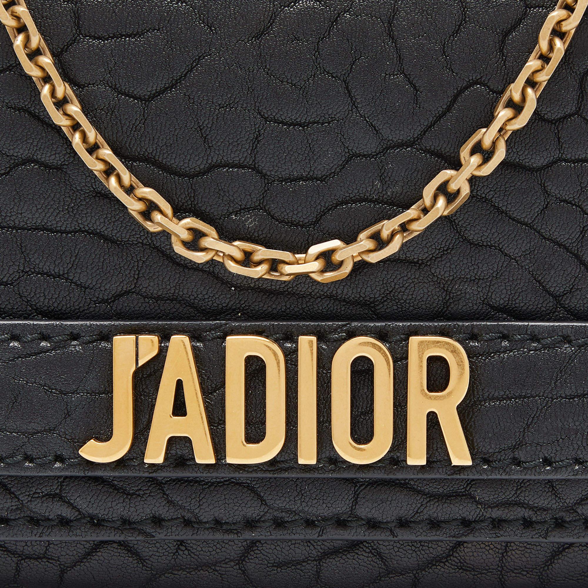 Dior Black Leather J'Adior Croisiere Wallet on Chain 2
