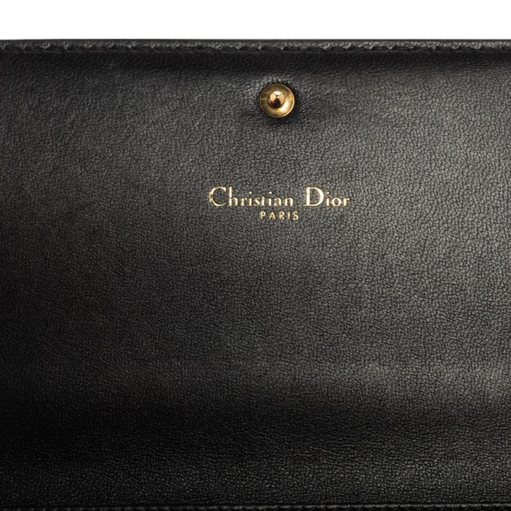 Dior Schwarzes Leder J'Adior Croisiere Portemonnaie an Kette 4