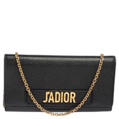 Dior Black Leather J'Adior Croisiere Wallet on Chain