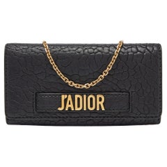 Dior Black Leather J'Adior Croisiere Wallet on Chain