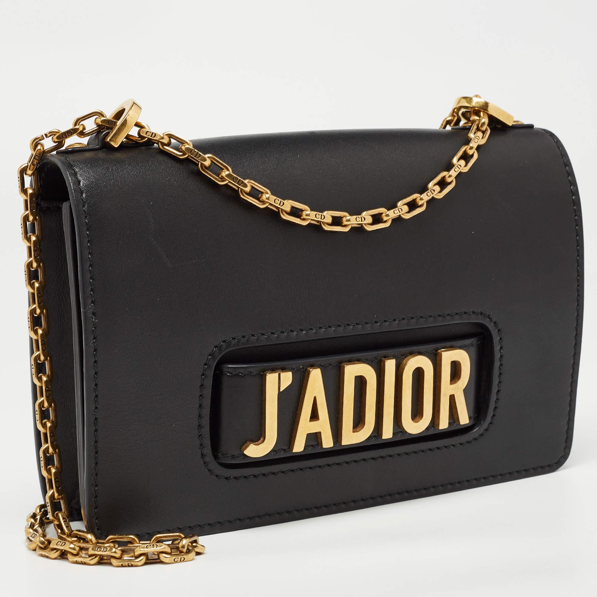 Dior Black Leather J’adior Flap Shoulder Bag In Good Condition In Dubai, Al Qouz 2