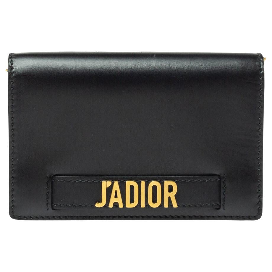 Dior Black Leather J'adior Wallet on Chain