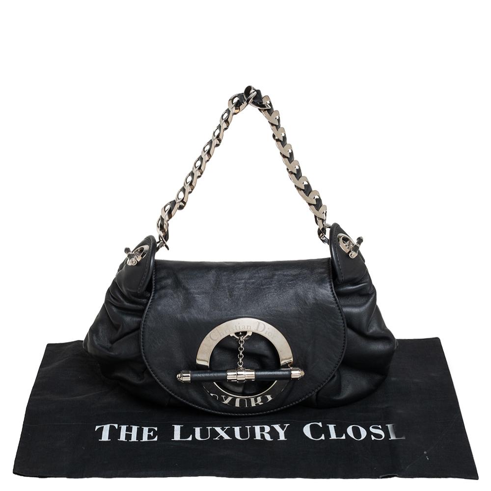 Dior Black Leather Jazz Club Shoulder Bag 4