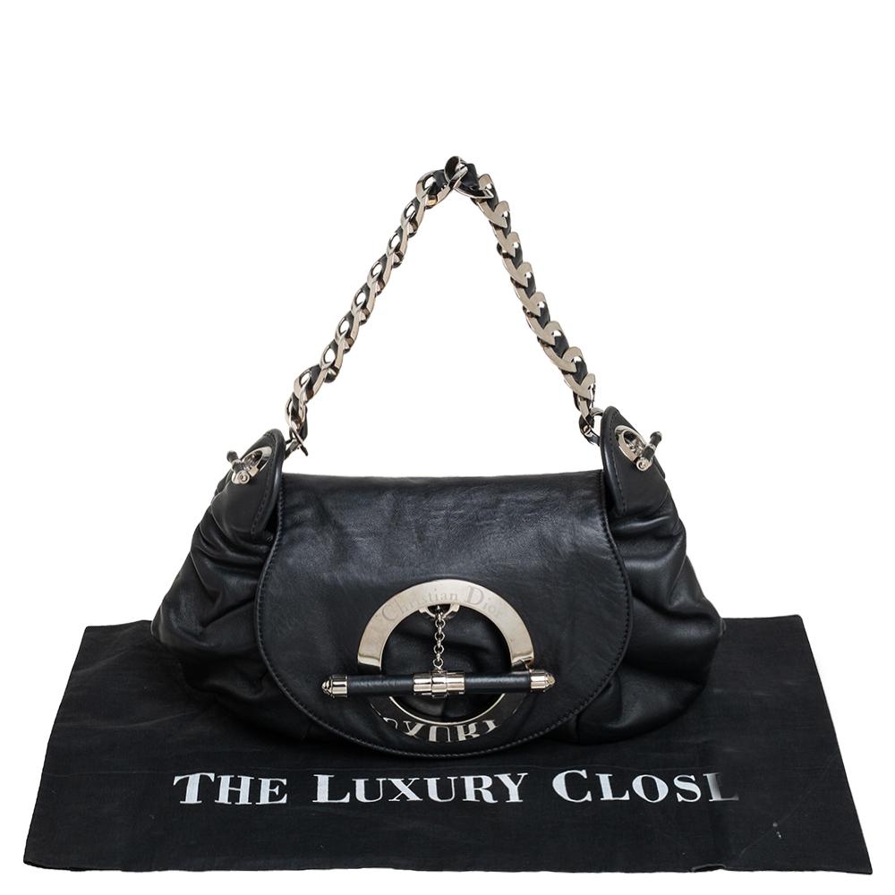 Bolso de hombro Dior Jazz Club de piel negra 6