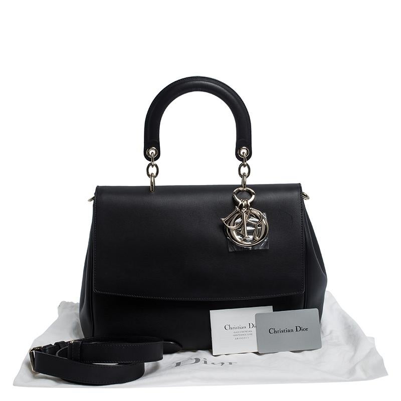 Dior Black Leather Large Be Dior Flap Top Handle Bag 5
