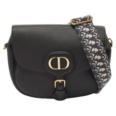 Dior Borsa a tracolla grande Bobby in pelle nera