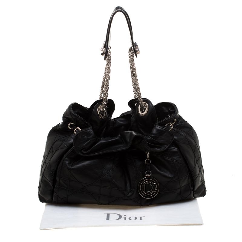 Dior Black Leather Large Cannage Le Trente Hobo 7