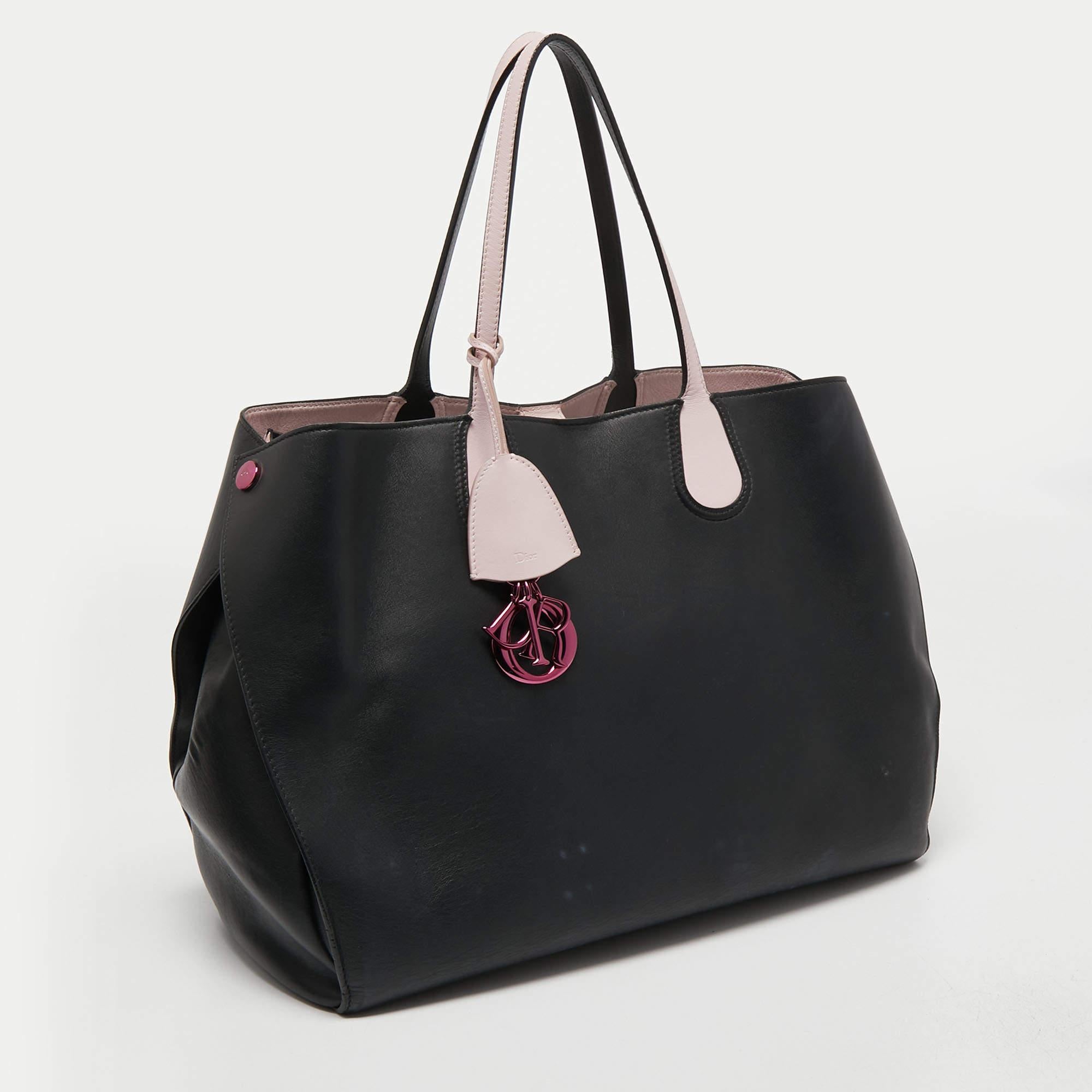 Dior Black Leather Large Dior Addict Shopper Tote 1