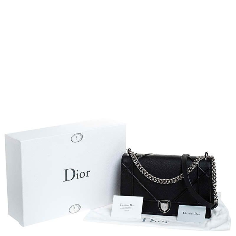 Dior Black Leather Large Diorama Flap Shoulder Bag 8
