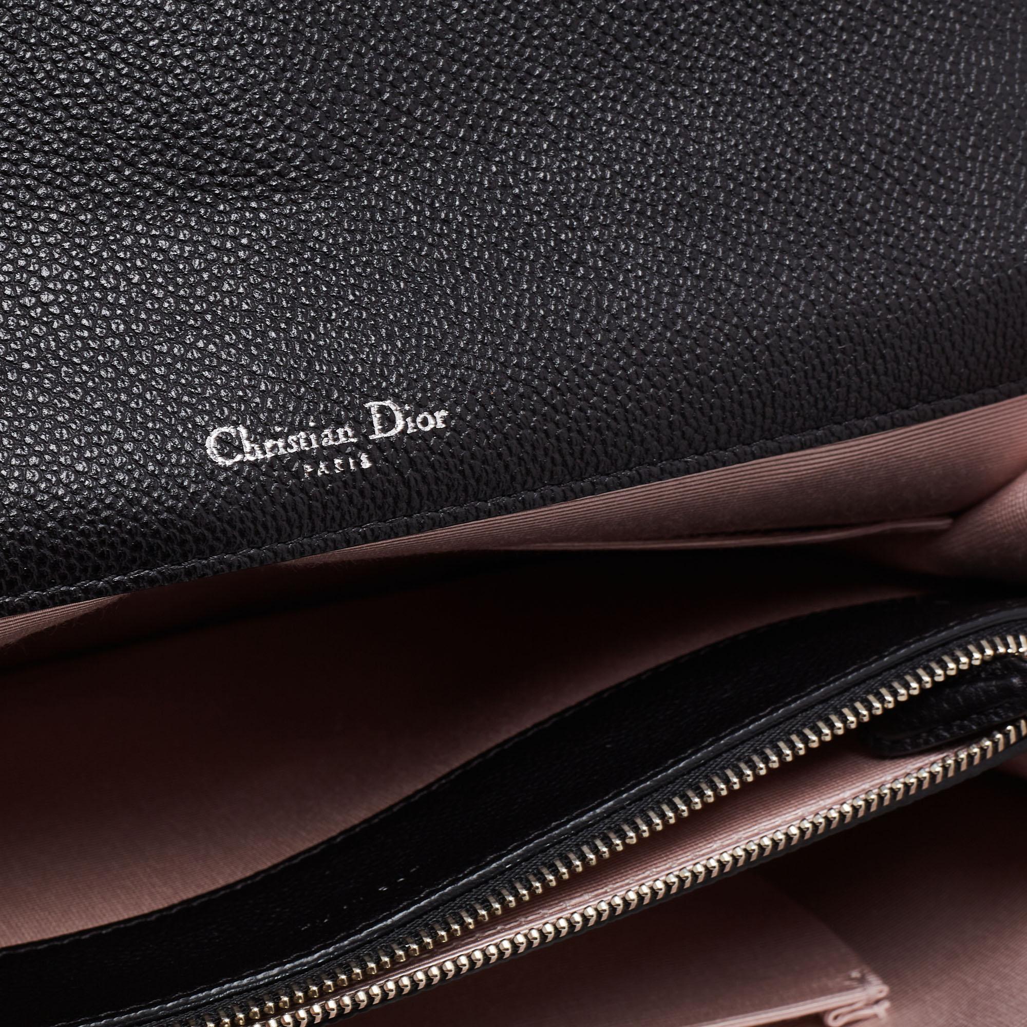 Dior Black Leather Large Diorama Flap Shoulder Bag 8