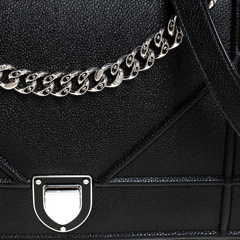 Dior Black Leather Large Diorama Flap Shoulder Bag 3