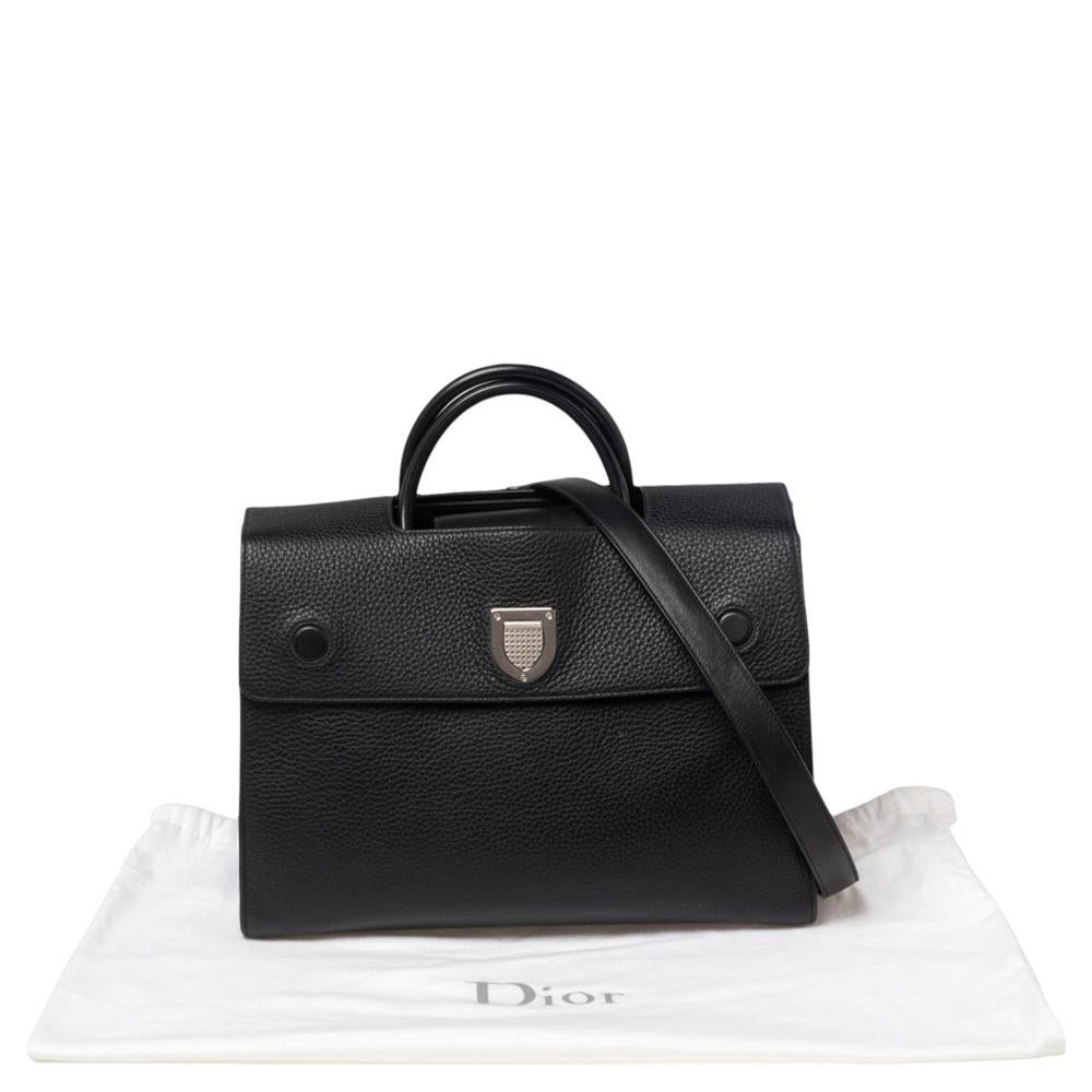 Dior Black Leather Large Diorever Top handle Bag 5