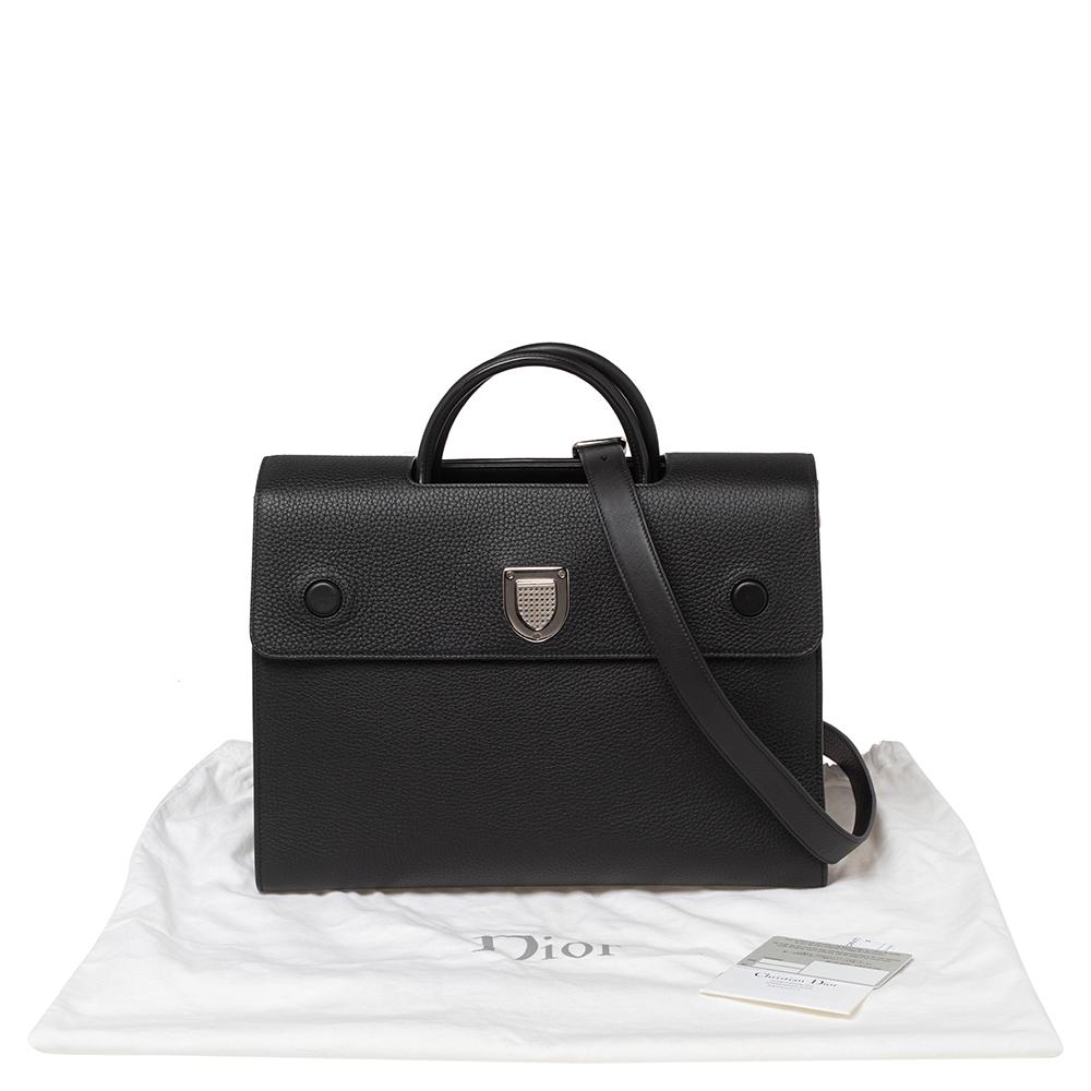 Dior Black Leather Large Diorever Top Handle Bag 7