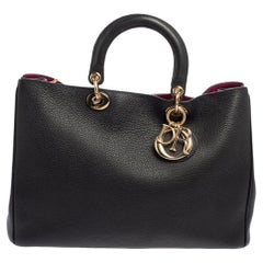 Dior Black Leather Large Diorissimo Shopper Tote