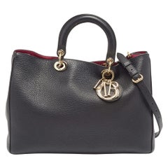 Dior Black Leather Large Diorissimo Shopper Tote