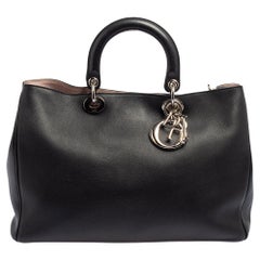Dior - Grand sac cabas en cuir noir Diorissimo Shopper Tote