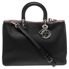 Dior Große Diorissimo Shopper-Tasche aus schwarzem Leder