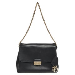 Dior Black Leather Large Diorling Chain Shoulder Bag