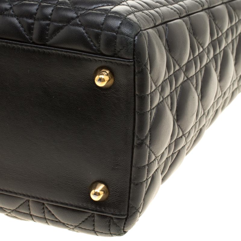 Dior - Grand sac cabas Lady Dior en cuir noir 6