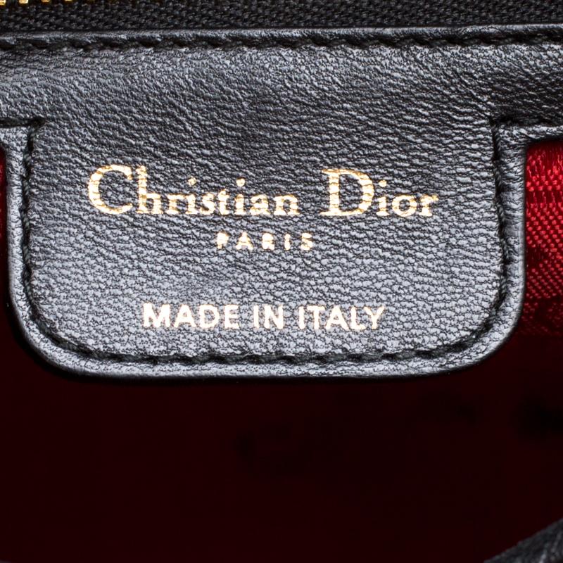 Dior - Grand sac cabas Lady Dior en cuir noir 4