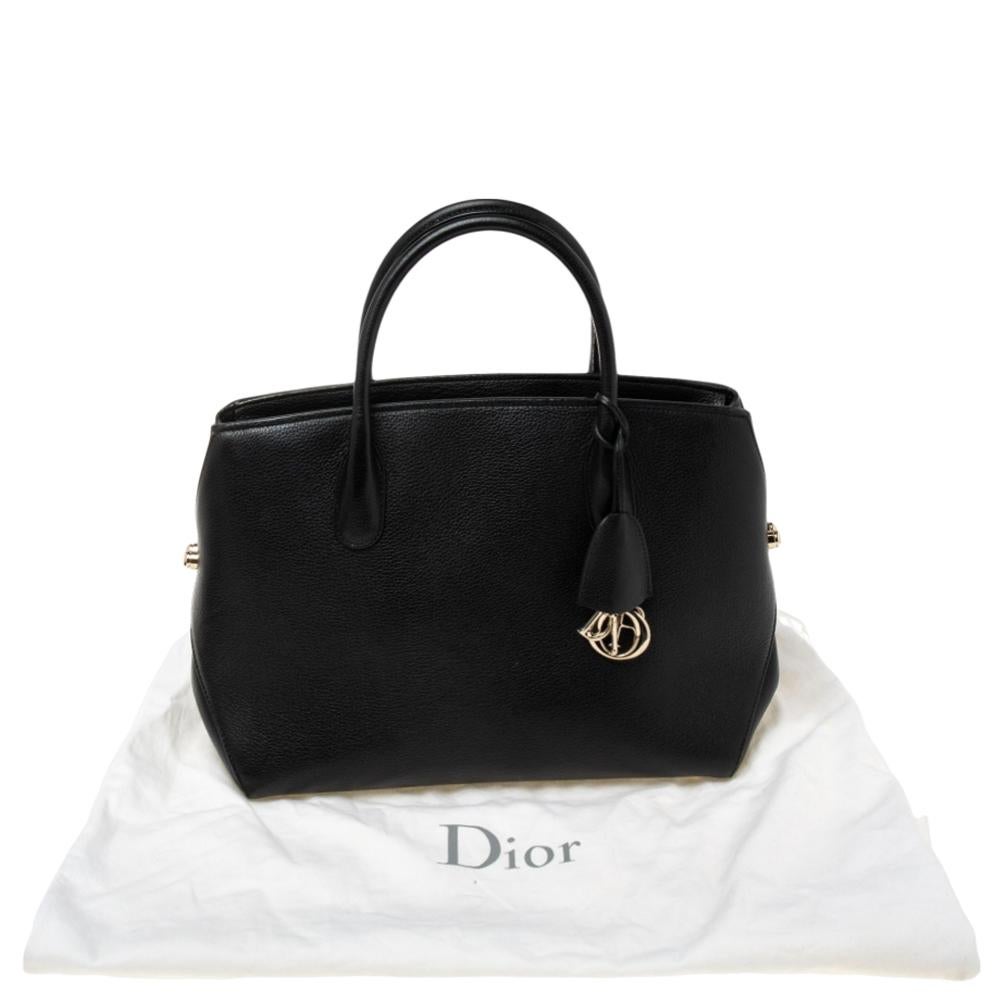 Dior Black Leather Large Open Bar Tote 3