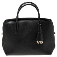 Dior - Grand sac fourre-tout en cuir noir à barre ouverte