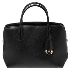 Große große offene Bar-Tasche aus schwarzem Leder von Dior