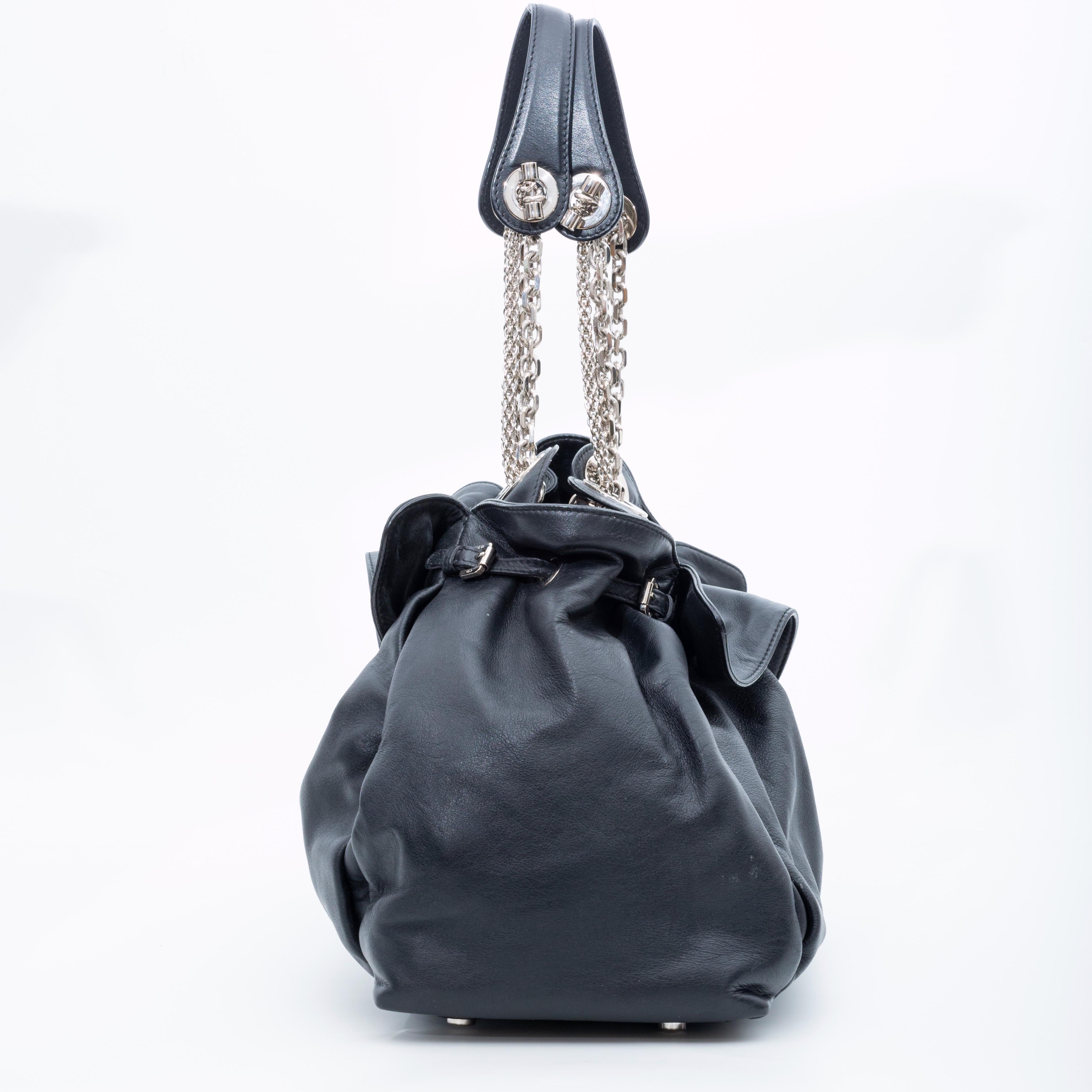 Dior Black Leather Le Trente Hobo Bag (2009) In Good Condition In Montreal, Quebec