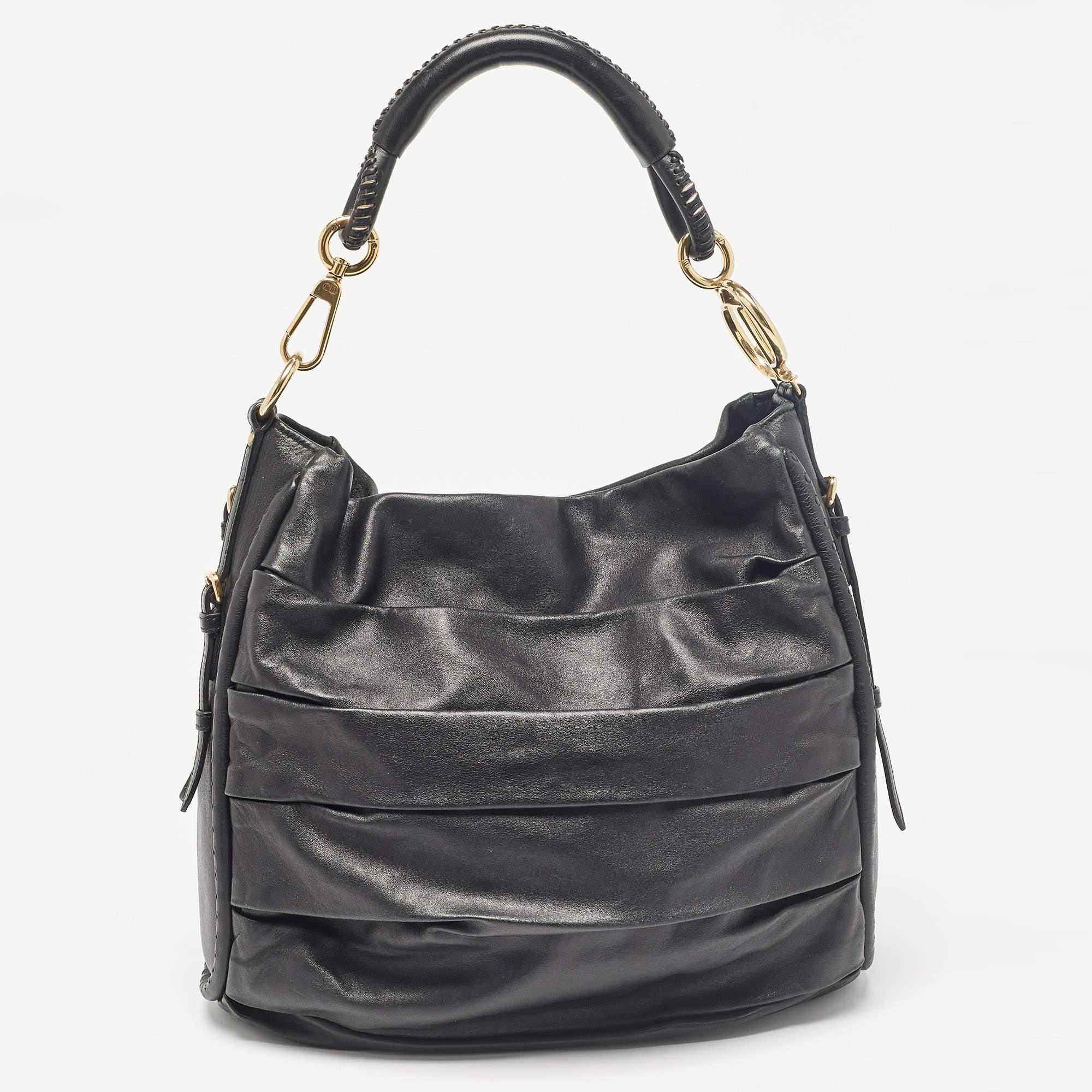 Women's Dior Black Leather Libertine Hobo