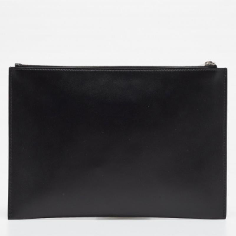 Dior Slim Pouch aus schwarzem Leder mit Logo 3