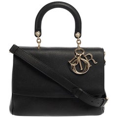 Dior Black Leather Medium Be Dior Flap Bag